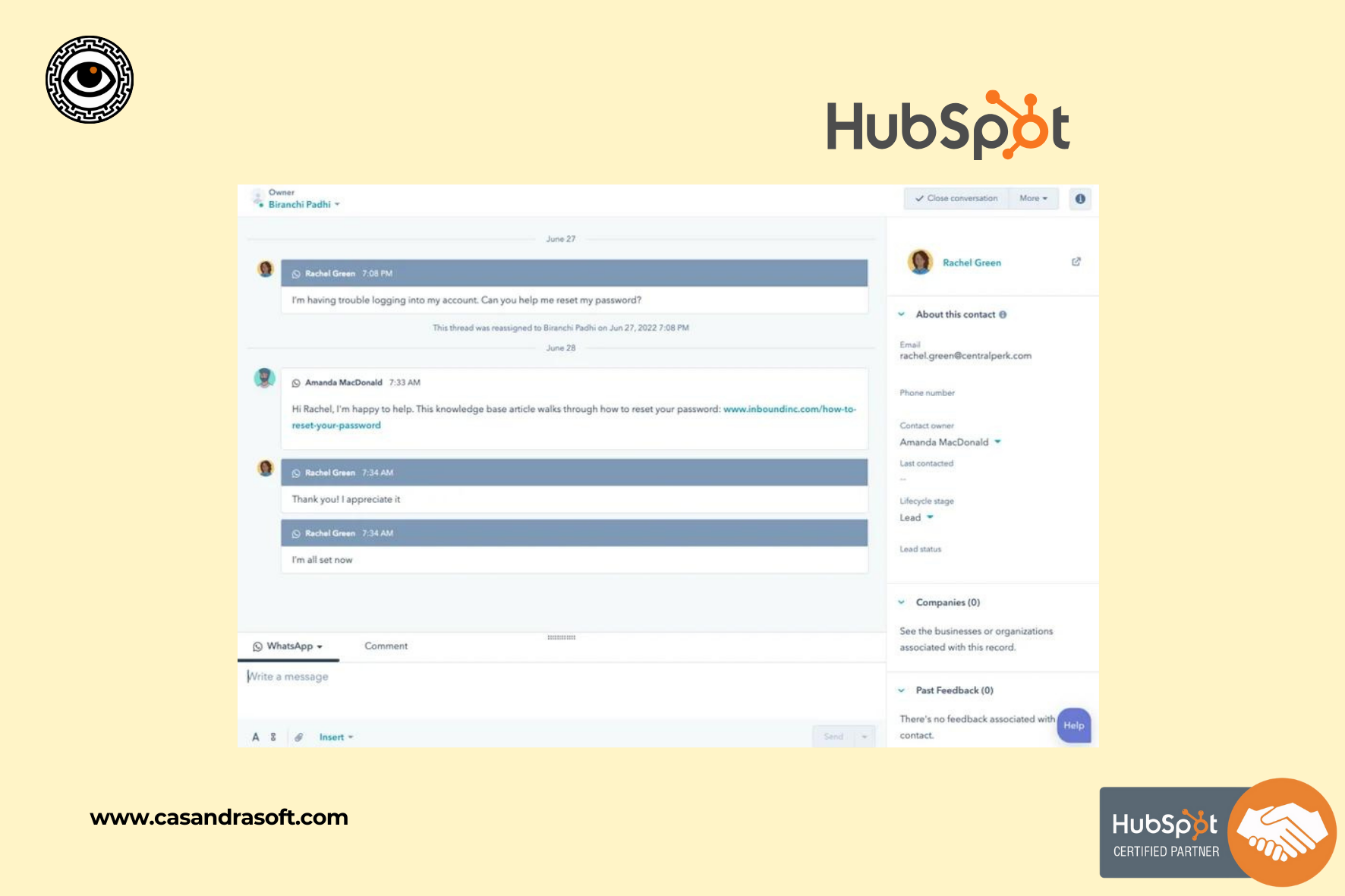 integración whatsapp casandrasoft