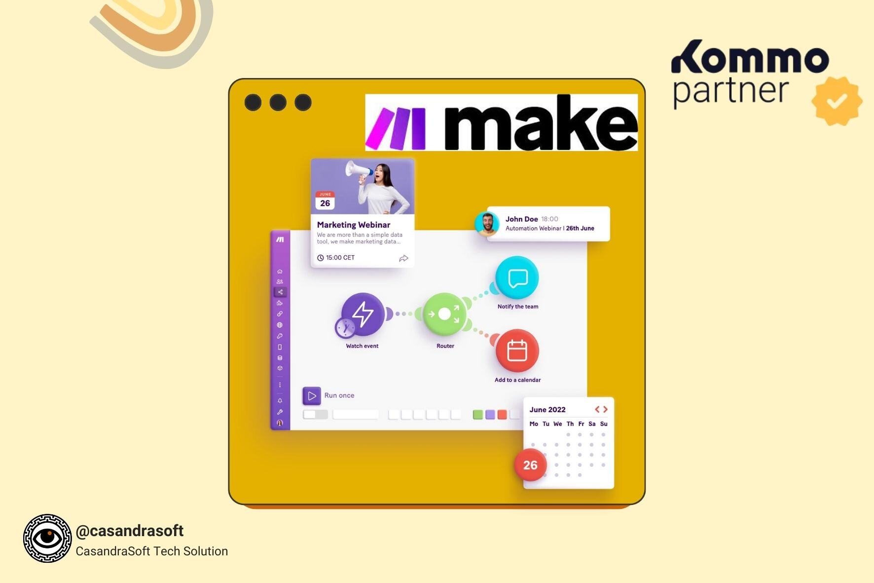 casandrasoft tech solutions agency revops experta en solucion kommo crm en mexico e integracion con make
